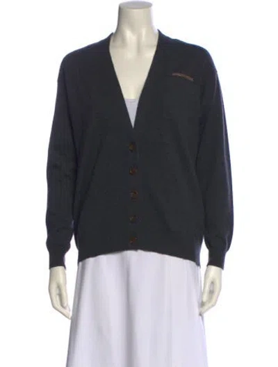 Pre-owned Brunello Cucinelli Cashmere V-neck Sweater In Gray