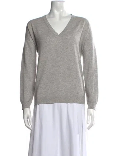 Pre-owned Brunello Cucinelli Cashmere V-neck Sweater In Gray