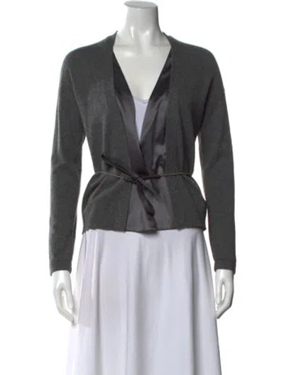 Pre-owned Brunello Cucinelli Cashmere V-neck Sweater In Gray