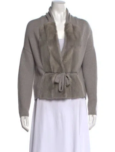 Pre-owned Brunello Cucinelli Cashmere V-neck Sweater In Gray