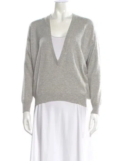 Pre-owned Brunello Cucinelli Cashmere V-neck Sweater In Gray