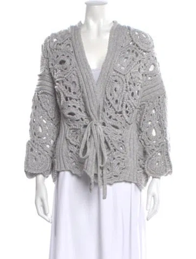 Pre-owned Brunello Cucinelli Cashmere V-neck Sweater In Gray