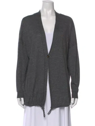 Pre-owned Brunello Cucinelli Cashmere V-neck Sweater In Gray
