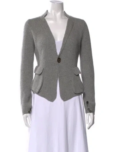Pre-owned Brunello Cucinelli Cashmere V-neck Sweater In Gray