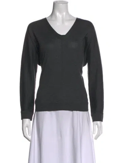 Pre-owned Brunello Cucinelli Cashmere V-neck Sweater In Gray