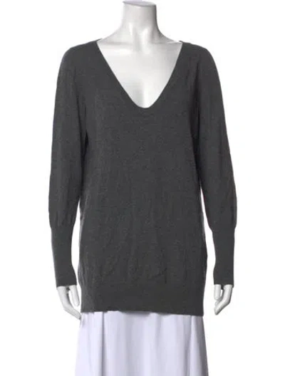 Pre-owned Brunello Cucinelli Cashmere V-neck Sweater In Gray