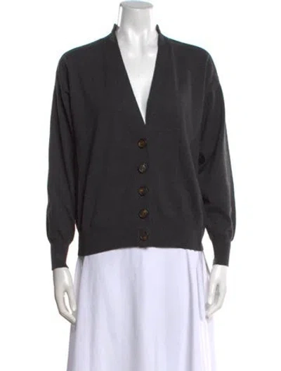 Pre-owned Brunello Cucinelli Cashmere V-neck Sweater In Gray