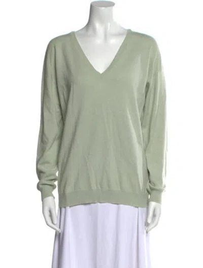 Pre-owned Brunello Cucinelli Cashmere V-neck Sweater In Green