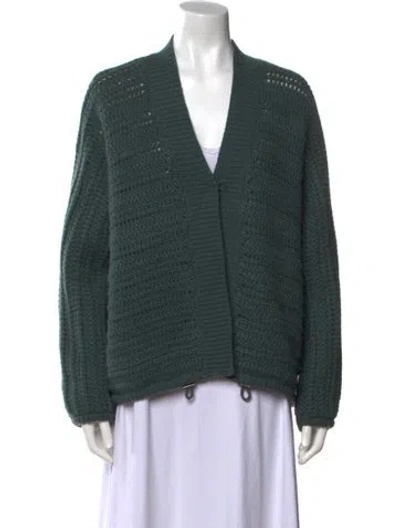 Pre-owned Brunello Cucinelli Cashmere V-neck Sweater In Green
