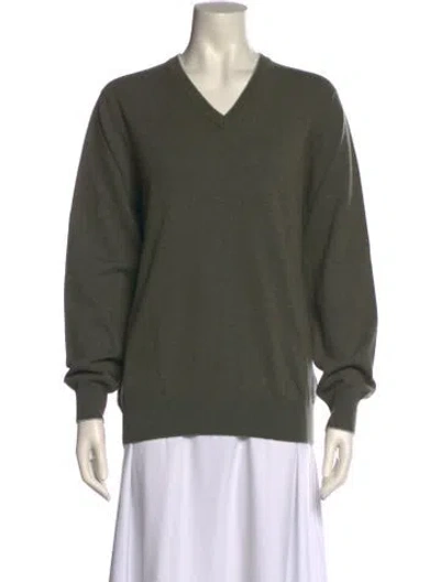 Pre-owned Brunello Cucinelli Cashmere V-neck Sweater In Green