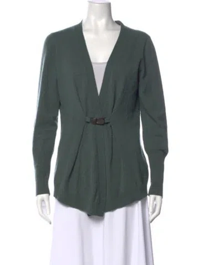 Pre-owned Brunello Cucinelli Cashmere V-neck Sweater In Green