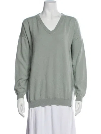 Pre-owned Brunello Cucinelli Cashmere V-neck Sweater In Green