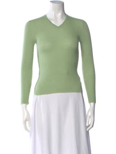 Pre-owned Brunello Cucinelli Cashmere V-neck Sweater In Green