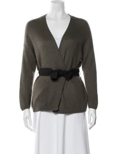 Pre-owned Brunello Cucinelli Cashmere V-neck Sweater In Green