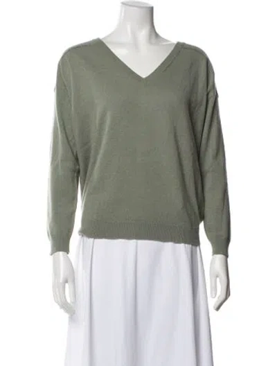 Pre-owned Brunello Cucinelli Cashmere V-neck Sweater In Green