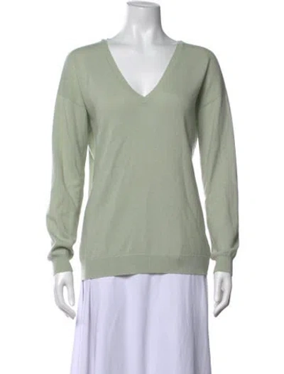 Pre-owned Brunello Cucinelli Cashmere V-neck Sweater In Green