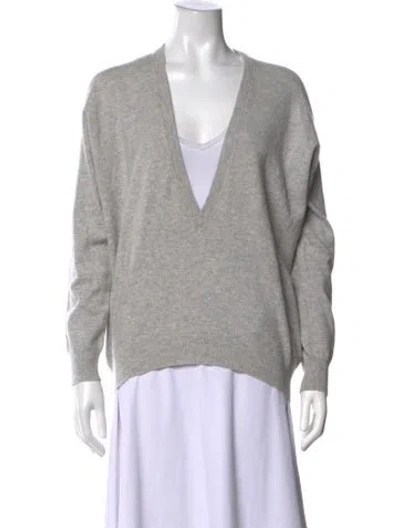 Pre-owned Brunello Cucinelli Cashmere V-neck Sweater In Grey