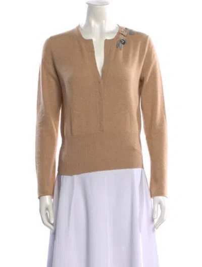 Pre-owned Brunello Cucinelli Cashmere V-neck Sweater In Neutral