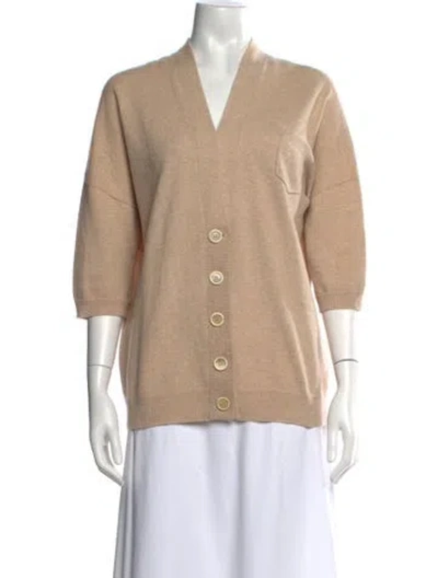 Pre-owned Brunello Cucinelli Cashmere V-neck Sweater In Neutral
