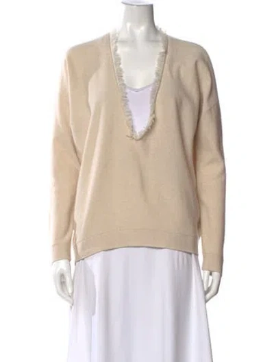 Pre-owned Brunello Cucinelli Cashmere V-neck Sweater In Neutral
