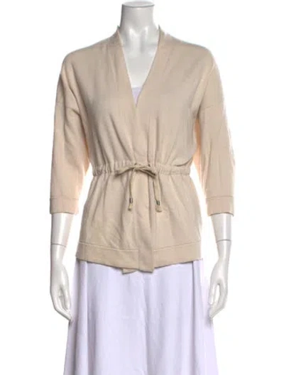 Pre-owned Brunello Cucinelli Cashmere V-neck Sweater In Neutral