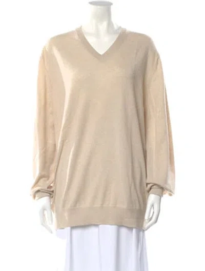 Pre-owned Brunello Cucinelli Cashmere V-neck Sweater In Neutral