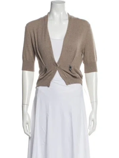 Pre-owned Brunello Cucinelli Cashmere V-neck Sweater In Neutral
