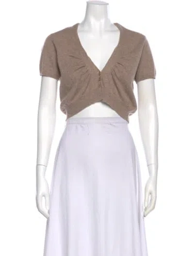 Pre-owned Brunello Cucinelli Cashmere V-neck Sweater In Neutral