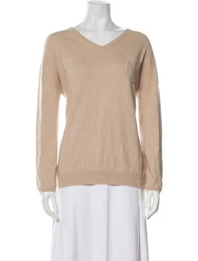 Pre-owned Brunello Cucinelli Cashmere V-neck Sweater In Neutral