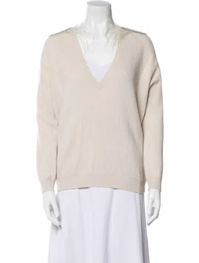 Pre-owned Brunello Cucinelli Cashmere V-neck Sweater In Neutral