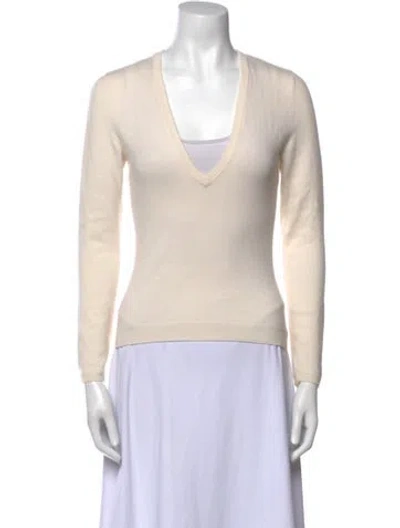 Pre-owned Brunello Cucinelli Cashmere V-neck Sweater In Neutral