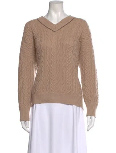 Pre-owned Brunello Cucinelli Cashmere V-neck Sweater In Neutral