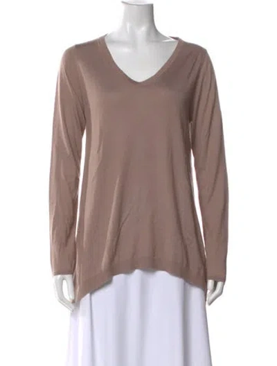Pre-owned Brunello Cucinelli Cashmere V-neck Sweater In Neutral