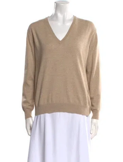 Pre-owned Brunello Cucinelli Cashmere V-neck Sweater In Neutral