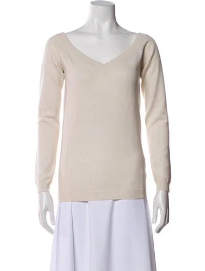 Pre-owned Brunello Cucinelli Cashmere V-neck Sweater In Neutral