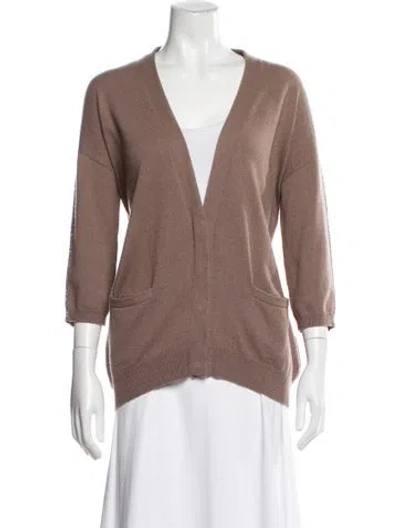 Pre-owned Brunello Cucinelli Cashmere V-neck Sweater In Neutral