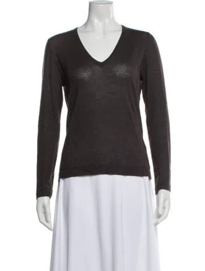 Pre-owned Brunello Cucinelli Cashmere V-neck Sweater In Neutral