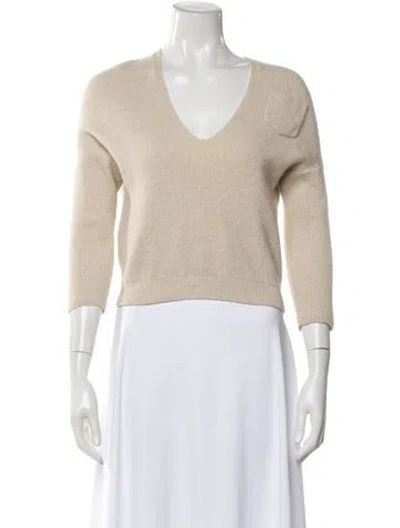 Pre-owned Brunello Cucinelli Cashmere V-neck Sweater In Neutral