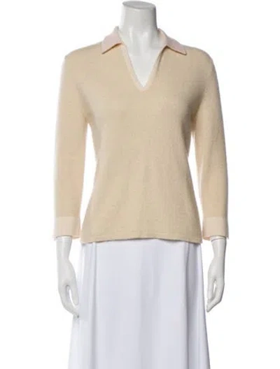 Pre-owned Brunello Cucinelli Cashmere V-neck Sweater In Neutral