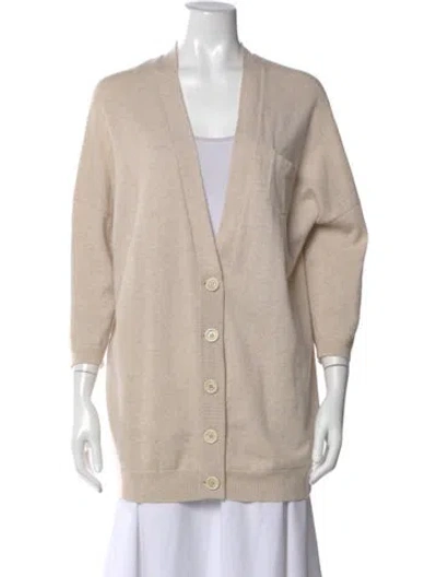 Pre-owned Brunello Cucinelli Cashmere V-neck Sweater In Neutral