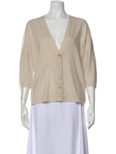 Pre-owned Brunello Cucinelli Cashmere V-neck Sweater In Neutral