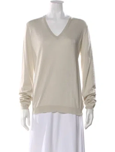 Pre-owned Brunello Cucinelli Cashmere V-neck Sweater In Neutral