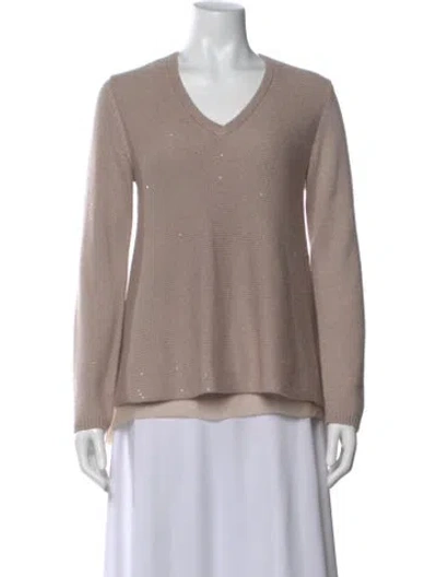 Pre-owned Brunello Cucinelli Cashmere V-neck Sweater In Neutral