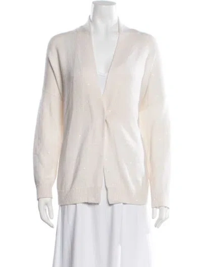 Pre-owned Brunello Cucinelli Cashmere V-neck Sweater In Neutral