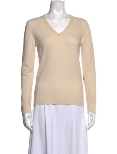 Pre-owned Brunello Cucinelli Cashmere V-neck Sweater In Neutral