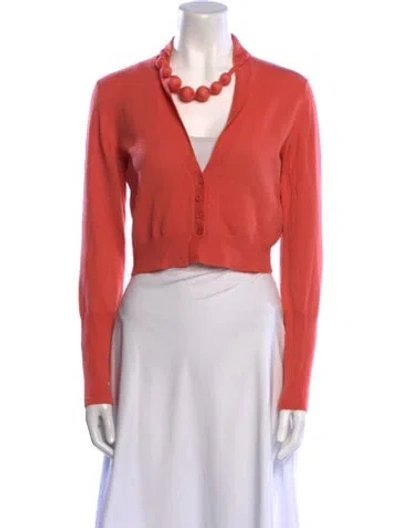 Pre-owned Brunello Cucinelli Cashmere V-neck Sweater In Orange