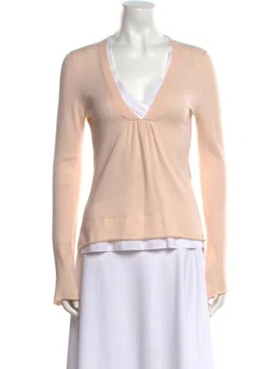 Pre-owned Brunello Cucinelli Cashmere V-neck Sweater In Pink