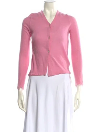 Pre-owned Brunello Cucinelli Cashmere V-neck Sweater In Pink