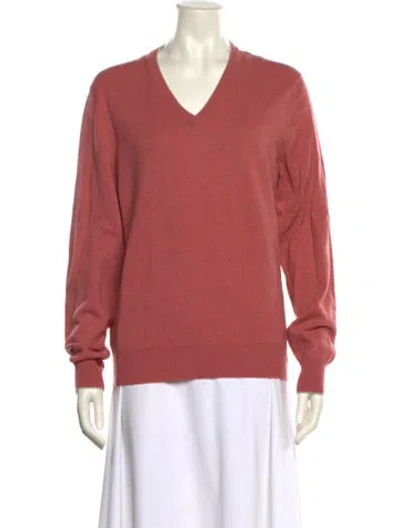 Pre-owned Brunello Cucinelli Cashmere V-neck Sweater In Pink