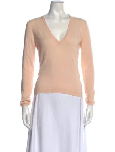 Pre-owned Brunello Cucinelli Cashmere V-neck Sweater In Pink